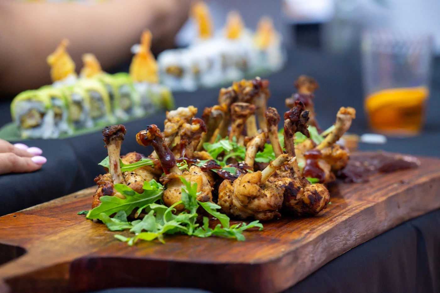 Artisan small bites with fresh herbs