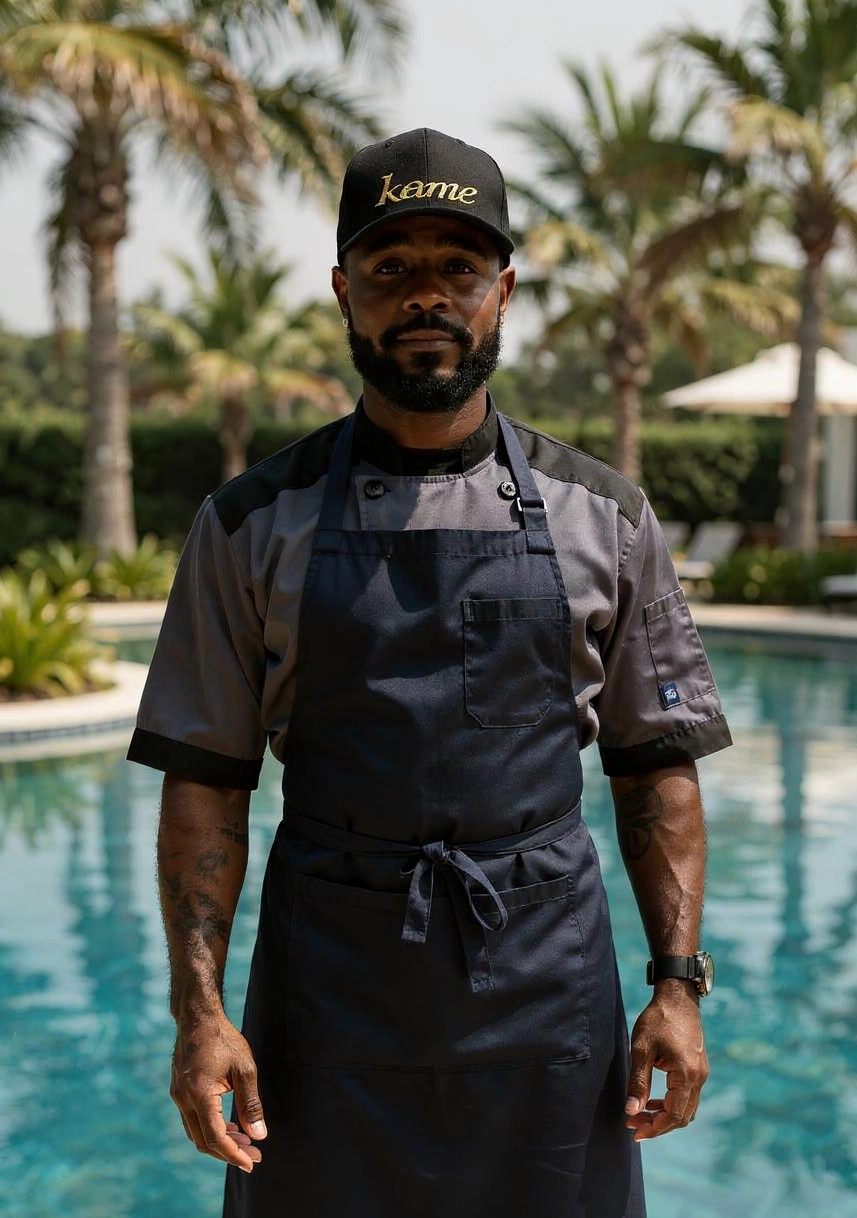 Chef preparing a dish with care and precision